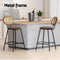 Artiss Bar Stools Kitchen Stool Metal Counter Dining Chair Rattan Barstools x2