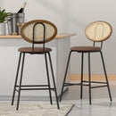 Artiss Bar Stools Kitchen Stool Metal Counter Dining Chair Rattan Barstools x2