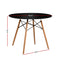 Artiss 4-Seater Round Replica Eames DSW Dining Table Kitchen Timber Black 90cm