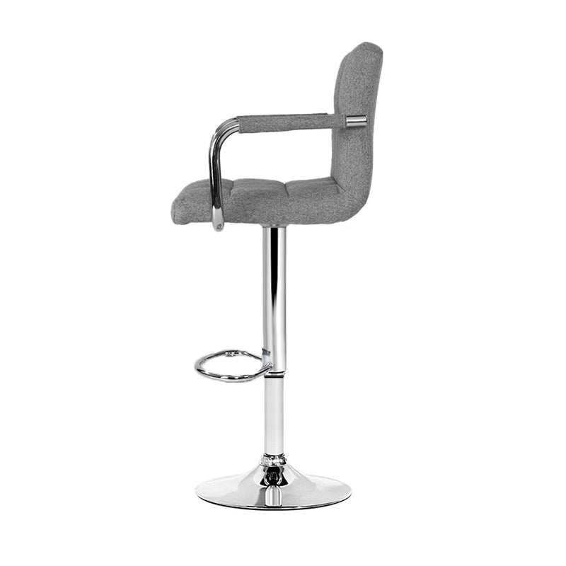 Artiss Set of 2 Bar Stools Gas lift Swivel - Steel and Grey