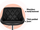 Artiss 2x Bar Stools Kitchen Gas Lift Swivel Chairs Leather Chrome Black
