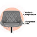 Artiss Set of 4 Bar Stools PU Leather Diamond Style - Grey