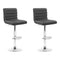 Artiss Set of 2 PU Leather Lined Pattern Bar Stools- Grey and Chrome