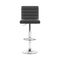 Artiss Set of 2 PU Leather Lined Pattern Bar Stools- Grey and Chrome