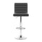 Artiss Set of 4 PU Leather Lined Pattern Bar Stools- Grey and Chrome