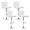 Artiss Set of 4 PU Leather Lined Pattern Bar Stools- White and Chrome