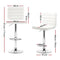 Artiss Set of 4 PU Leather Lined Pattern Bar Stools- White and Chrome