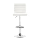 Artiss Set of 4 PU Leather Lined Pattern Bar Stools- White and Chrome