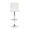 Artiss Set of 4 PU Leather Lined Pattern Bar Stools- White and Chrome