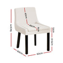Artiss Dining Chairs Kitchen Cafe Chairs Corduroy Upholstered Beige Set of 2