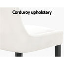 Artiss Dining Chairs Kitchen Cafe Chairs Corduroy Upholstered Beige Set of 2