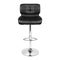 Artiss Set of 2 PU Leather Gas Lift Bar Stools - Black and Chrome