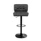 Artiss Set of 2 Kitchen Bar Stools Gas Lift Plush PU Leather - Black and Grey