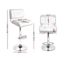 Artiss Set of 4 PU Leather Gas Lift Bar Stools - White and Chrome