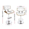 Artiss Set of 2 Wooden Gas Lift Bar Stool - White and Chrome