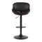 Artiss Kitchen Bar Stools Swivel Gas Lift Wooden Stool Metal Black Barstools