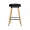Artiss Set of 2 Wooden Square Footrest Bar Stools - Black