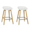 Artiss Set of 2 Wooden Square Footrest Bar Stools - White