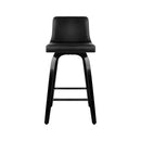 Artiss Set of 4 Wooden PU Leather Bar Stool - Black