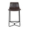 Artiss Set of 2 PU Leather Metal Bar Stools - Brown and Black