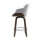 Artiss Velvet Bar Stool Swivel - Grey and Wood