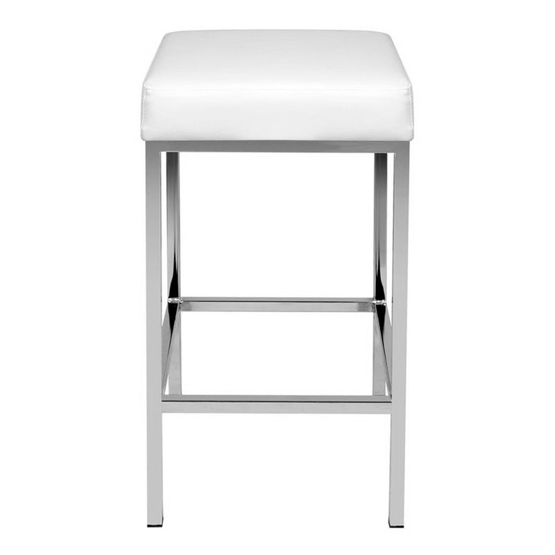 Artiss Set of 2 PU Leather Backless Bar Stools - White