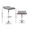 Artiss Set of 2 Fabric Bar Stools Swivel Bar Stool Dining Chairs Gas Lift Kitchen Grey