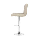 Artiss 2x Leather Bar Stools NOEL Kitchen Chairs Swivel Bar Stool Gas Lift Beige