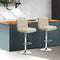 Artiss 2x Leather Bar Stools NOEL Kitchen Chairs Swivel Bar Stool Gas Lift Beige