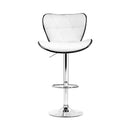 Artiss Set of 4 PU Leather Patterned Bar Stools - White and Chrome