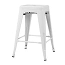 Artiss 4x Replica Tolix Bar Stools Metal Bar Stool Kitchen Cafe Chair 61cm White