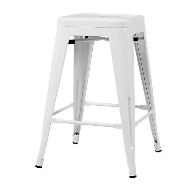 Artiss 4x Replica Tolix Bar Stools Metal Bar Stool Kitchen Cafe Chair 61cm White