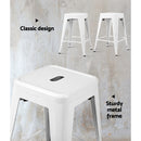 Artiss 4x Replica Tolix Bar Stools Metal Bar Stool Kitchen Cafe Chair 61cm White