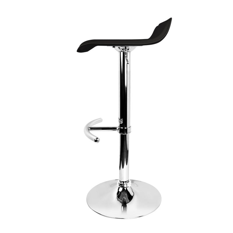 Artiss Set of 2 PU Leather Wave Style Bar Stools - Black