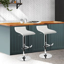 Artiss Set of 2 PU Leather Wave Style Bar Stools - White