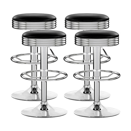 Artiss set of 4 PU Leather Bar Stools Kitchen Bar Stool Dining Chair Black Anton Swivel