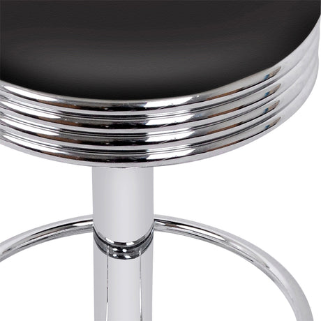 Artiss set of 4 PU Leather Bar Stools Kitchen Bar Stool Dining Chair Black Anton Swivel
