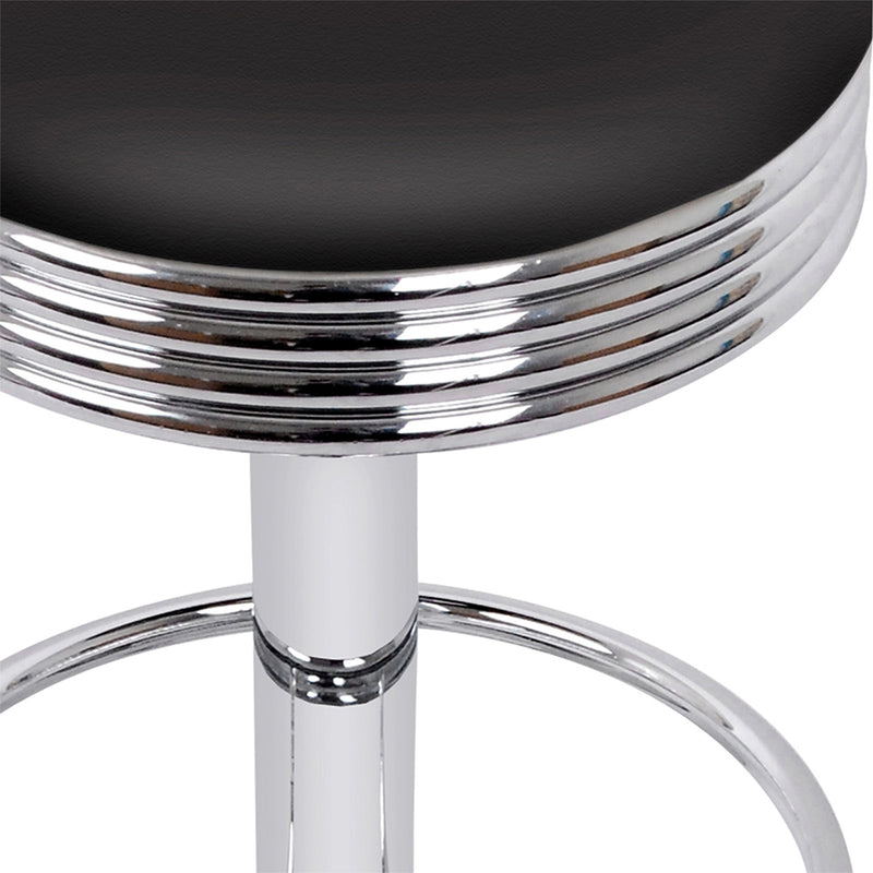 Artiss set of 4 PU Leather Bar Stools Kitchen Bar Stool Dining Chair Black Anton Swivel