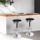 Artiss set of 4 PU Leather Bar Stools Kitchen Bar Stool Dining Chair Black Anton Swivel