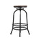 Artiss Set of 2 Bar Stool Industrial Round Seat Wood Metal - Black and Brown