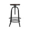 Artiss Set of 2 Bar Stool Industrial Round Seat Wood Metal - Black and Brown