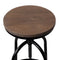 Artiss Set of 2 Bar Stool Industrial Round Seat Wood Metal - Black and Brown