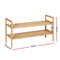 Artiss Shoe Rack Bamboo Storage Cabinet 2 Tiers Portable Organizer Shelf Pine