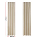 Artiss 2X Blockout Curtains Blackout Window Curtain Eyelet 140x230cm Beige