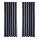 Artiss 2X Blockout Curtains Blackout Window Curtain Eyelet 240x230cm Charcoal