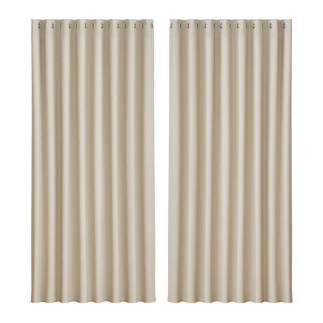 Artiss 2X Blockout Curtains Blackout Window Curtain Eyelet 300x230cm Beige