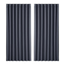 Artiss 2X Blockout Curtains Blackout Window Curtain Eyelet 300x230cm Charcoal