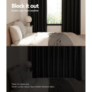 Artiss 2X Blockout Curtains Blackout Window Curtain Eyelet 140x230cm Black