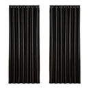 Artiss 2X Blockout Curtains Blackout Window Curtain Eyelet 240x230cm Black