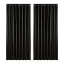 Artiss 2X Blockout Curtains Blackout Window Curtain Eyelet 300x230cm Black